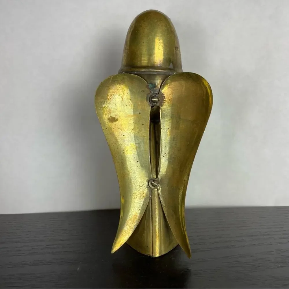 Vintage Brass Angels Candle Holder Pair Shabby Chic Farmhouse Style Rustic Decor